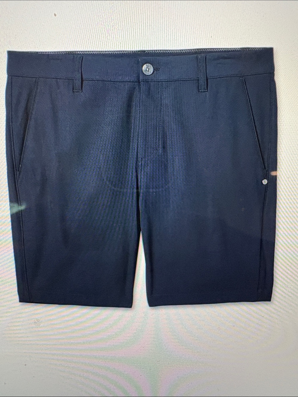 Vuori Navy Flat-Front Performance Shorts